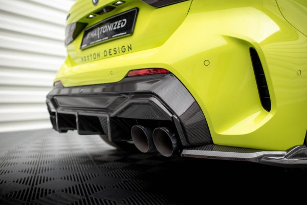 BMW 1 F40 Pack M/ M135i - Carbon Fiber Difusor traseiro V.1 + escape Milltek Sport | CF-BM-1-40-M-RS1OO_OO-245-P | Produto Maxton Design distribuído por Unicartuning.