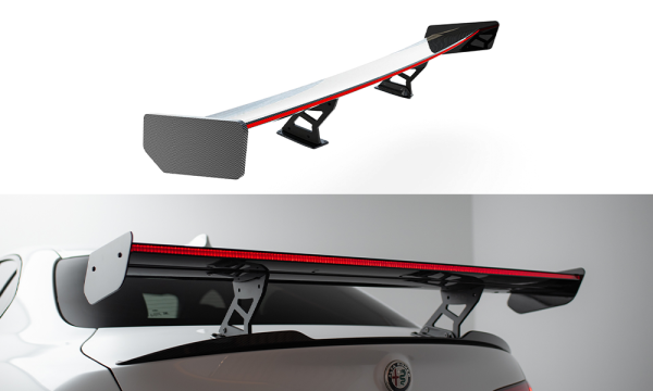 Audi A5 Coupé 8T - Aileron traseiro em carbono + LED | CF-AL-GI-1-QV-INT-245-P+LED | Produto Maxton Design distribuído por Unicartuning.
