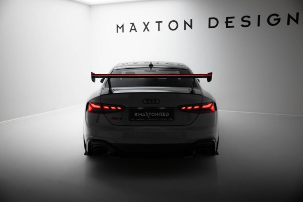 Audi A5 / A5 S-Line / S5 / RS5 Coupé F5 / F5 (facelift) - Aileron traseiro em carbono V.1 + LED | CF-AU-S5-2F-C-WING5-EXT-245-P+LED-1 | Produto Maxton Design distribuído por Unicartuning.