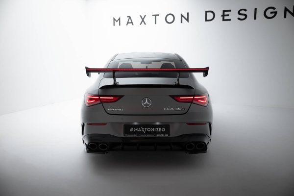 Mercedes-Benz CLA Coupé C118 / C118 (facelift) - Aileron traseiro em carbono com suportes + LED | CF-ME-CLA-118-WING5-INT-245-P+LED | Produto Maxton Design distribuído por Unicartuning.