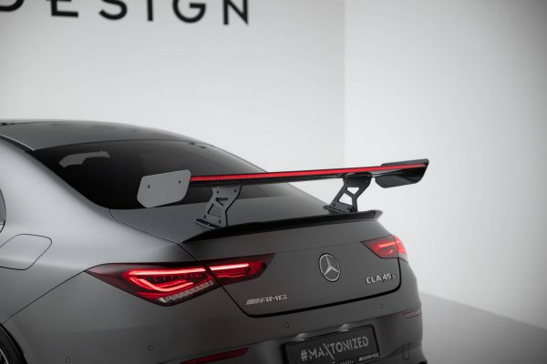 Mercedes-Benz CLA Coupé C118 / C118 (facelift) - Aileron traseiro em carbono com suportes + LED | CF-ME-CLA-118-WING5-INT-245-P+LED | Produto Maxton Design distribuído por Unicartuning.
