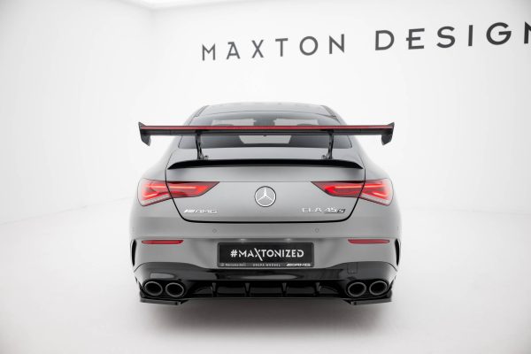 Mercedes-Benz CLA Coupé C118 / C118 (facelift) - Aileron traseiro em carbono com suportes + LED | CF-ME-CLA-118-WING5-INT-245-P+LED | Produto Maxton Design distribuído por Unicartuning.