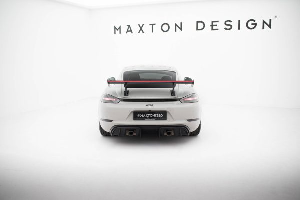 Porsche 718 Cayman 982c - Aileron traseiro em carbono com suportes V.2 + LED | CF-PO-CA-718-GTS-WING5-INT-245-P+LED-2 | Produto Maxton Design distribuído por Unicartuning.