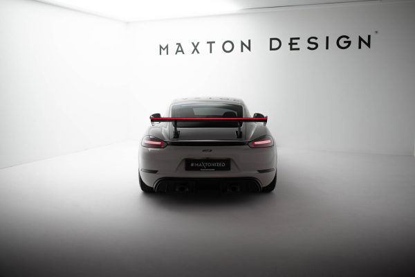Porsche 718 Cayman 982c - Aileron traseiro em carbono com suportes V.2 + LED | CF-PO-CA-718-GTS-WING5-INT-245-P+LED-2 | Produto Maxton Design distribuído por Unicartuning.