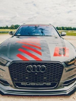 Audi A6 C7 S-Line (2 = 1 Set) - Lâmina frontal RACING | AU-A6-C7-SLINE-FD2G+CNCA | Produto Maxton Design distribuído por Unicartuning.