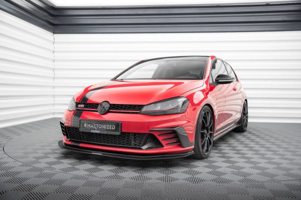 Volkswagen Golf VII GTI ClubSport - Lâmina frontal RACING | VW-GO-7-GTI-CS-CNC-FD1A | Produto Maxton Design distribuído por Unicartuning. Volkswagen Golf VII GTI ClubSport - Lâmina frontal RACING | VW-GO-7-GTI-CS-CNC-FD1A | Produto Maxton Design distribuído por Unicartuning.