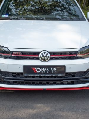 Volkswagen Polo GTI / R-line Mk6 - Lâmina frontal V.2 | VW-PO-6-GTI-FD2RED | Produto Maxton Design distribuído por Unicartuning. Volkswagen Polo GTI / R-line Mk6 - Lâmina frontal V.2 | VW-PO-6-GTI-FD2RED | Produto Maxton Design distribuído por Unicartuning.