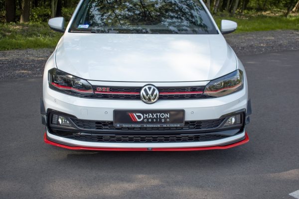 Volkswagen Polo GTI / R-line Mk6 - Lâmina frontal V.2 | VW-PO-6-GTI-FD2RED | Produto Maxton Design distribuído por Unicartuning. Volkswagen Polo GTI / R-line Mk6 - Lâmina frontal V.2 | VW-PO-6-GTI-FD2RED | Produto Maxton Design distribuído por Unicartuning.