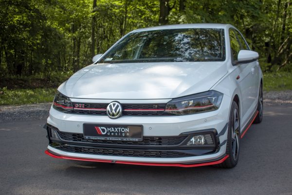 Volkswagen Polo GTI / R-line Mk6 - Lâmina frontal V.2 | VW-PO-6-GTI-FD2RED | Produto Maxton Design distribuído por Unicartuning. Volkswagen Polo GTI / R-line Mk6 - Lâmina frontal V.2 | VW-PO-6-GTI-FD2RED | Produto Maxton Design distribuído por Unicartuning.