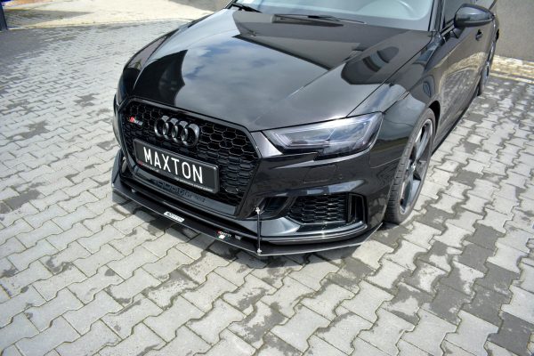 Audi RS3 8V Fl Sportback - Lâmina frontal RACING V.1 | AU-RS3-8VF-CNC-FD1A | Produto Maxton Design distribuído por Unicartuning. Audi RS3 8V Fl Sportback - Lâmina frontal RACING V.1 | AU-RS3-8VF-CNC-FD1A | Produto Maxton Design distribuído por Unicartuning.