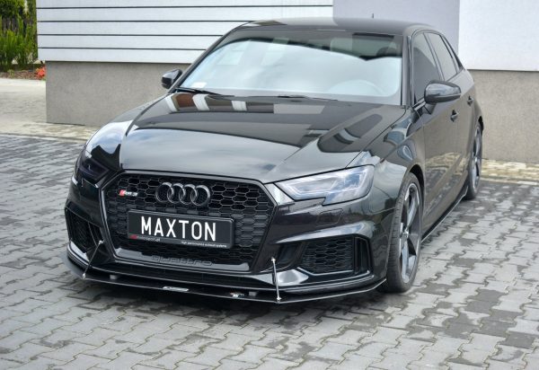 Audi RS3 8V Fl Sportback - Lâmina frontal RACING V.1 | AU-RS3-8VF-CNC-FD1A | Produto Maxton Design distribuído por Unicartuning. Audi RS3 8V Fl Sportback - Lâmina frontal RACING V.1 | AU-RS3-8VF-CNC-FD1A | Produto Maxton Design distribuído por Unicartuning.