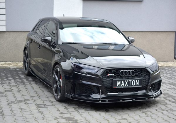 Audi RS3 8V Fl Sportback - Lâmina frontal RACING V.1 | AU-RS3-8VF-CNC-FD2A | Produto Maxton Design distribuído por Unicartuning. Audi RS3 8V Fl Sportback - Lâmina frontal RACING V.1 | AU-RS3-8VF-CNC-FD2A | Produto Maxton Design distribuído por Unicartuning.
