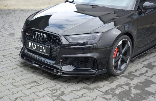 Audi RS3 8V Fl Sportback - Lâmina frontal RACING V.1 | AU-RS3-8VF-CNC-FD2A | Produto Maxton Design distribuído por Unicartuning. Audi RS3 8V Fl Sportback - Lâmina frontal RACING V.1 | AU-RS3-8VF-CNC-FD2A | Produto Maxton Design distribuído por Unicartuning.