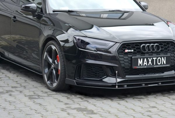 Audi RS3 8V Fl Sportback - Lâmina frontal RACING V.1 | AU-RS3-8VF-CNC-FD2A | Produto Maxton Design distribuído por Unicartuning. Audi RS3 8V Fl Sportback - Lâmina frontal RACING V.1 | AU-RS3-8VF-CNC-FD2A | Produto Maxton Design distribuído por Unicartuning.
