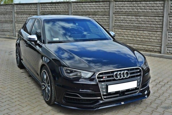 Audi S3 / A3 S-Line 8V Hatchback / Sportback - Lâmina frontal | AU-S3-3-FD2G | Produto Maxton Design distribuído por Unicartuning.