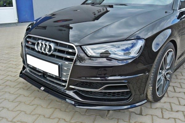 Audi S3 / A3 S-Line 8V Hatchback / Sportback - Lâmina frontal | AU-S3-3-FD2G | Produto Maxton Design distribuído por Unicartuning.