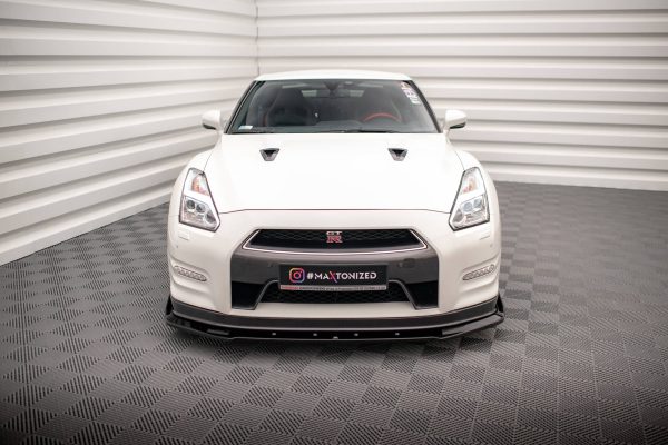 Nissan GTR R35 (facelift) - Lâmina frontal + Splitters | NI-GTR-4F2-FD1G+FSF | Produto Maxton Design distribuído por Unicartuning.