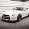 Nissan GTR R35 (facelift) - Lâmina frontal + Splitters | NI-GTR-4F2-FD1G+FSF | Produto Maxton Design distribuído por Unicartuning.