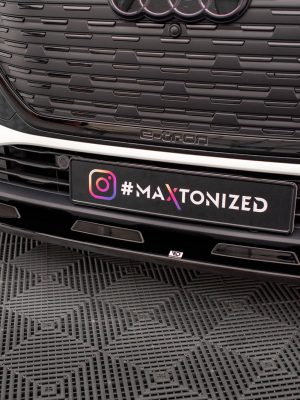 Audi Q4 E-tron Sportback S-Line Mk1 - Lâmina frontal V.1 | AU-Q4-ETRON-1-SB-FD1G | Produto Maxton Design distribuído por Unicartuning.