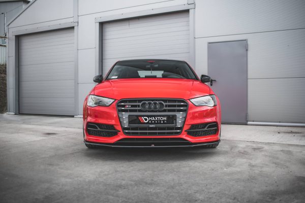 Audi S3 / A3 S-Line 8V Sedan / Cabrio - Lâmina frontal V.1 | AU-S3-3-FD1G | Produto Maxton Design distribuído por Unicartuning.