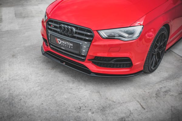 Audi S3 / A3 S-Line 8V Sedan / Cabrio - Lâmina frontal V.1 | AU-S3-3-FD1G | Produto Maxton Design distribuído por Unicartuning.