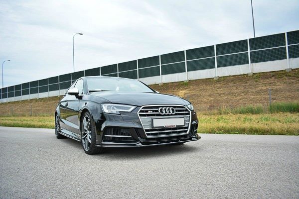 Audi S3 / A3 S-Line Hatchback / Sportback 8V (facelift) - Lâmina frontal V.1 | AU-S3-3F-FD1G | Produto Maxton Design distribuído por Unicartuning. Audi S3 / A3 S-Line Hatchback / Sportback 8V (facelift) - Lâmina frontal V.1 | AU-S3-3F-FD1G | Produto Maxton Design distribuído por Unicartuning.