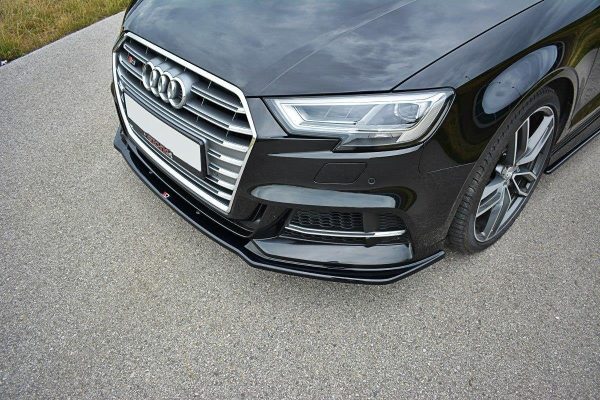 Audi S3 / A3 S-Line Hatchback / Sportback 8V (facelift) - Lâmina frontal V.1 | AU-S3-3F-FD1G | Produto Maxton Design distribuído por Unicartuning. Audi S3 / A3 S-Line Hatchback / Sportback 8V (facelift) - Lâmina frontal V.1 | AU-S3-3F-FD1G | Produto Maxton Design distribuído por Unicartuning.