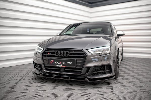 Audi S3 / A3 S-Line Sportback 8V (facelift) - Lâmina frontal V.1 | AU-S3-3F-SB-FD1G | Produto Maxton Design distribuído por Unicartuning. Audi S3 / A3 S-Line Sportback 8V (facelift) - Lâmina frontal V.1 | AU-S3-3F-SB-FD1G | Produto Maxton Design distribuído por Unicartuning.