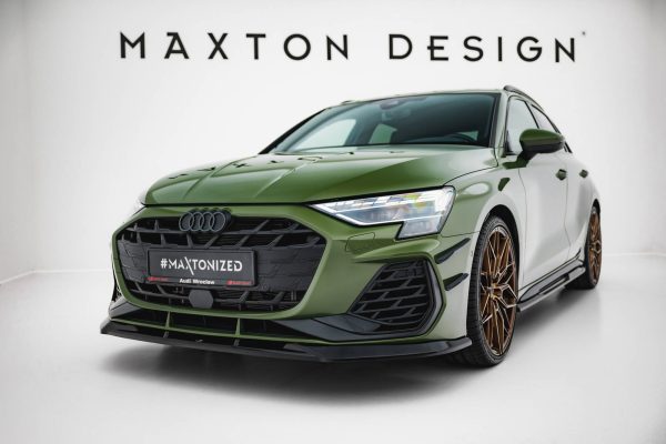 Audi S3 Sportback / A3 S-Line Sportback 8Y (facelift) - Lâmina frontal V.1 | AU-S3-8YF-S-FD1G | Produto Maxton Design distribuído por Unicartuning. Audi S3 Sportback / A3 S-Line Sportback 8Y (facelift) - Lâmina frontal V.1 | AU-S3-8YF-S-FD1G | Produto Maxton Design distribuído por Unicartuning.