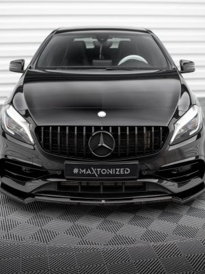 Mercedes-Benz Classe A AMG-line W176 (facelift) - Lâmina frontal V.1 | ME-A-176F-AMGLINE-FD1G | Produto Maxton Design distribuído por Unicartuning.