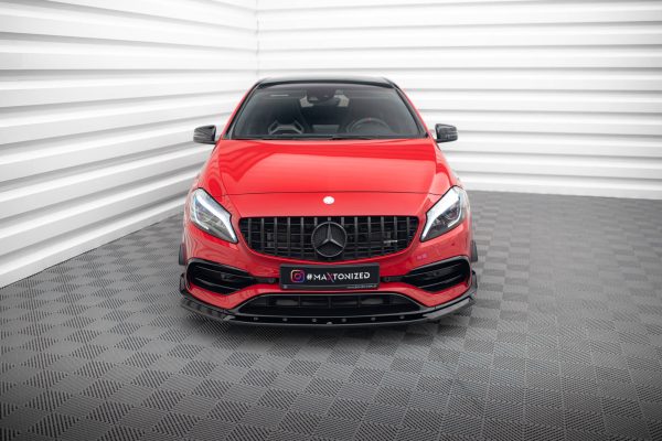 Mercedes-Benz A45 Aero W176 (facelift) - Lâmina frontal V.1 | ME-A-176F-AMG-AERO-FD1G | Produto Maxton Design distribuído por Unicartuning. Mercedes-Benz A45 Aero W176 (facelift) - Lâmina frontal V.1 | ME-A-176F-AMG-AERO-FD1G | Produto Maxton Design distribuído por Unicartuning.