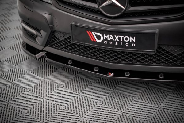 Mercedes-Benz C Coupé / Sedan / Estate AMG-line C204 / W204 (facelift) / S204 (facelift) - Lâmina frontal V.1 | ME-C-204F-AMGLINE-C-FD1G | Produto Maxton Design distribuído por Unicartuning.
