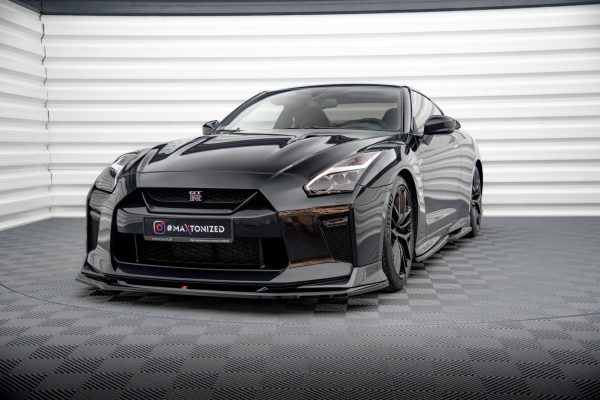 Nissan GTR R35 (facelift) - Lâmina frontal V.1 | NI-GTR-4F3-FD1G | Produto Maxton Design distribuído por Unicartuning.