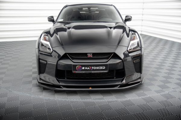 Nissan GTR R35 (facelift) - Lâmina frontal V.1 | NI-GTR-4F3-FD1G | Produto Maxton Design distribuído por Unicartuning.