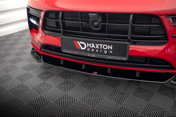 Porsche Macan GTS / Sport Design Mk1 (facelift) - Lâmina frontal V.1 | PO-MA-1F-FD1G | Produto Maxton Design distribuído por Unicartuning.