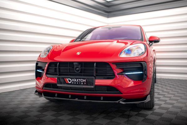 Porsche Macan GTS / Sport Design Mk1 (facelift) - Lâmina frontal V.1 | PO-MA-1F-FD1G | Produto Maxton Design distribuído por Unicartuning.