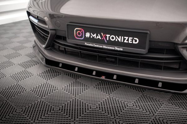 Porsche Panamera Turbo S E- - Lâmina frontal V.1 | PO-PA-971-H-FD1G | Produto Maxton Design distribuído por Unicartuning.