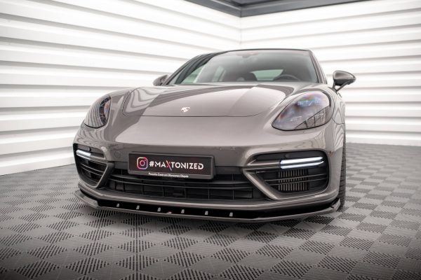 Porsche Panamera Turbo S E- - Lâmina frontal V.1 | PO-PA-971-H-FD1G | Produto Maxton Design distribuído por Unicartuning.