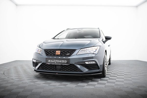 Seat Leon Cupra / FR Mk3 Fl - Lâmina frontal V.1 | SE-LE-3F-CU-FD1G | Produto Maxton Design distribuído por Unicartuning.