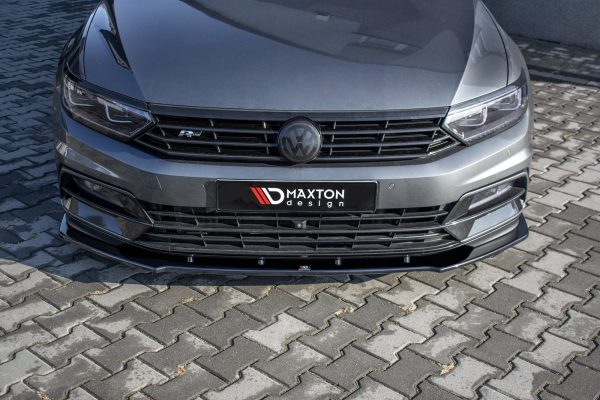 Volkswagen Passat R-line B8 - Lâmina frontal V.1 | VW-PA-B8-RLINE-FD1G | Produto Maxton Design distribuído por Unicartuning.
