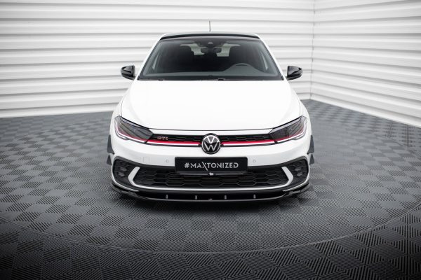 Volkswagen Polo GTI Mk6 (facelift) - Lâmina frontal V.1 | VW-PO-6F-GTI-FD1G | Produto Maxton Design distribuído por Unicartuning. Volkswagen Polo GTI Mk6 (facelift) - Lâmina frontal V.1 | VW-PO-6F-GTI-FD1G | Produto Maxton Design distribuído por Unicartuning.