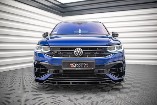 Volkswagen Tiguan R / R-line Mk2 (facelift) - Lâmina frontal V.1 | VW-TI-2F-R-FD1G+FD1RG | Produto Maxton Design distribuído por Unicartuning.
