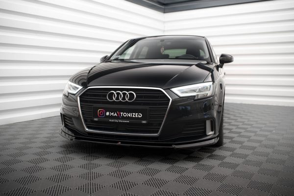 Audi A3 Sportback 8V (facelift) - Lâmina frontal V.2 | AU-A3-3F-SB-FD2G | Produto Maxton Design distribuído por Unicartuning.