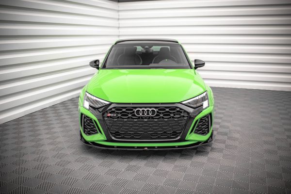 Audi RS3 Sedan 8Y - Lâmina frontal V.2 | AU-RS3-8Y-S-FD2G | Produto Maxton Design distribuído por Unicartuning.