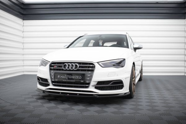 Audi S3 / A3 S-Line Sportback / Hatchback 8V - Lâmina frontal V.2 | AU-S3-8V-SB-FD2G | Produto Maxton Design distribuído por Unicartuning. Audi S3 / A3 S-Line Sportback / Hatchback 8V - Lâmina frontal V.2 | AU-S3-8V-SB-FD2G | Produto Maxton Design distribuído por Unicartuning.