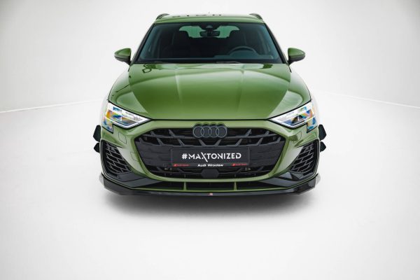 Audi S3 Sportback / A3 S-Line Sportback 8Y (facelift) - Lâmina frontal V.2 | AU-S3-8YF-S-FD2G | Produto Maxton Design distribuído por Unicartuning.