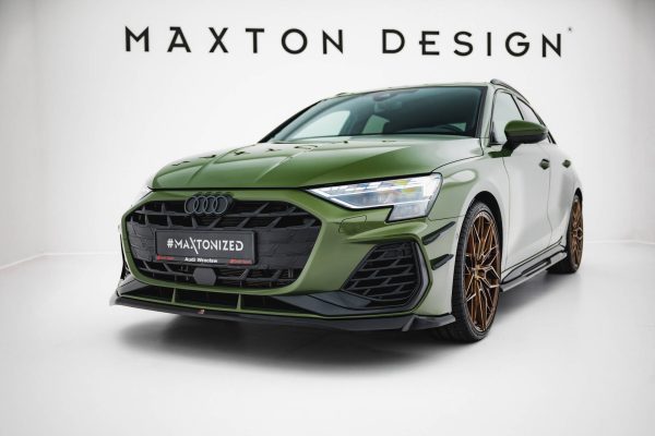 Audi S3 Sportback / A3 S-Line Sportback 8Y (facelift) - Lâmina frontal V.2 | AU-S3-8YF-S-FD2G | Produto Maxton Design distribuído por Unicartuning.