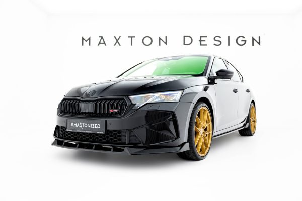 Skoda Octavia RS Liftback / Combi Mk4 / Mk4 (facelift) - Lâmina frontal V.2 | SK-OC-4F-RS-FD2G | Produto Maxton Design distribuído por Unicartuning.