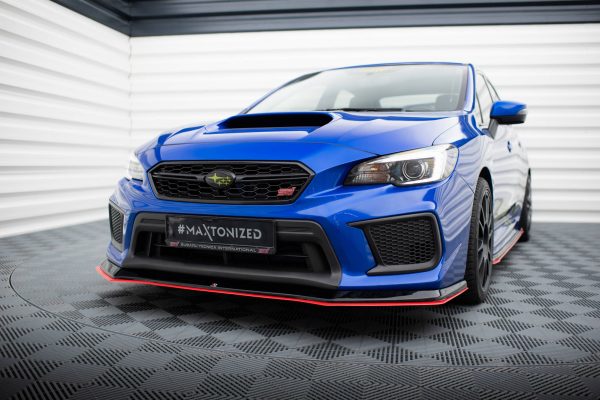 Subaru WRX STI Mk1 - Lâmina frontal V.2 | SU-IM-4F-WRX-STI-FD1G+FD1RRED | Produto Maxton Design distribuído por Unicartuning.
