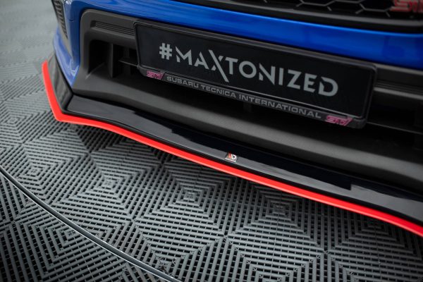 Subaru WRX STI Mk1 - Lâmina frontal V.2 | SU-IM-4F-WRX-STI-FD1G+FD1RRED | Produto Maxton Design distribuído por Unicartuning.